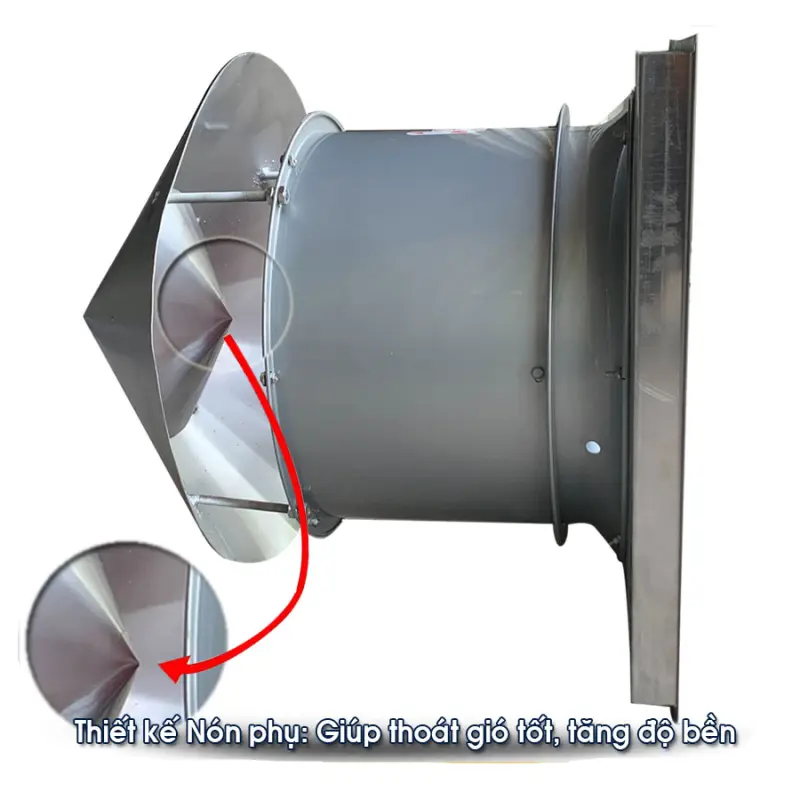 Cấu trúc nón kép giúp thoát khí tối ưu