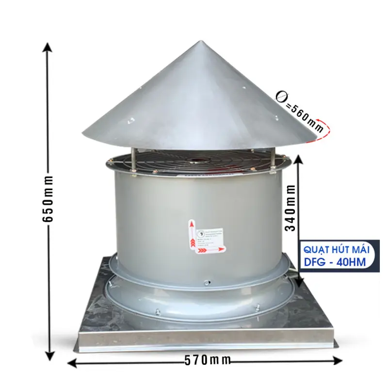 Quạt hút mái nhà xưởng DFG-40HM gọn nhẹ, linh hoạt khi lắp đặt