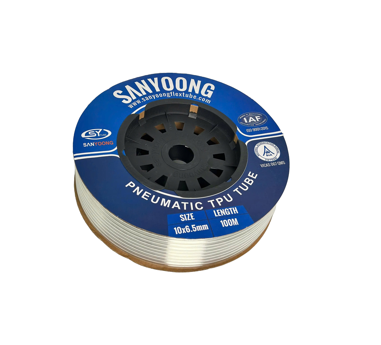 Dây hơi khí nén phi 4 6 8 10 12 14 16 màu trắng trong, ống hơi khí nén, dây khí nén TPU , dây PU, dây máy hơi TPU - SANYOONG