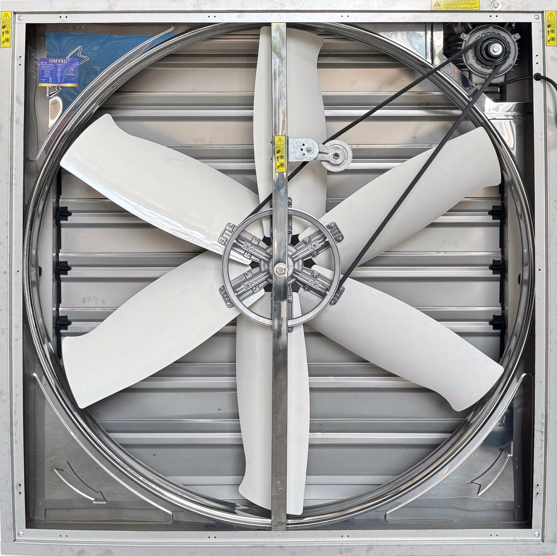 Quạt vuông gián tiếp tôn kẽm cánh POM vanh INOX